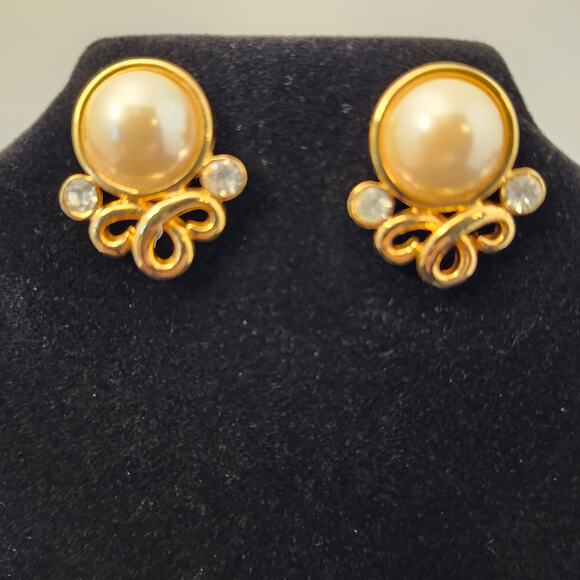 Premier Designs Vintage Lot 4 Pair Earrings Gold Tone Pierced Noah's Ark Oval - Picture 12 of 14